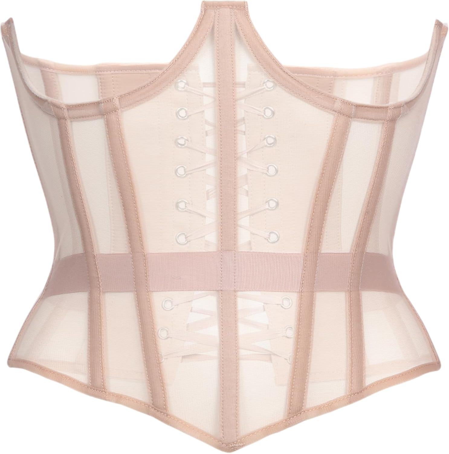 Mesh Corset Waist Trainer for Women - Underbust Corset Lace Up - Waist Cincher Shapewear - Body Shaper