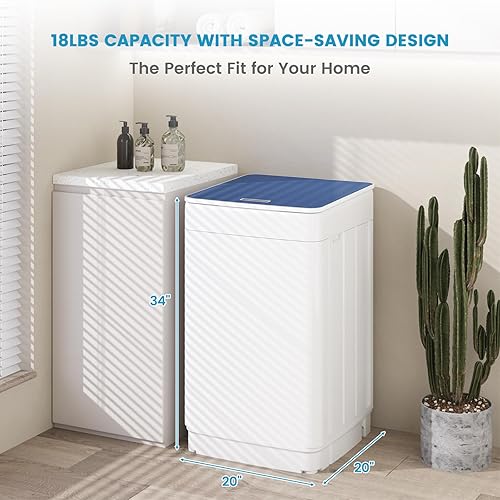 Miniatura 3 de Zynkez Combinación de lavadora y secadora de 18 libras y 10 libras, juego de lavandería portátil completamente automático con 7 programas de lavado,