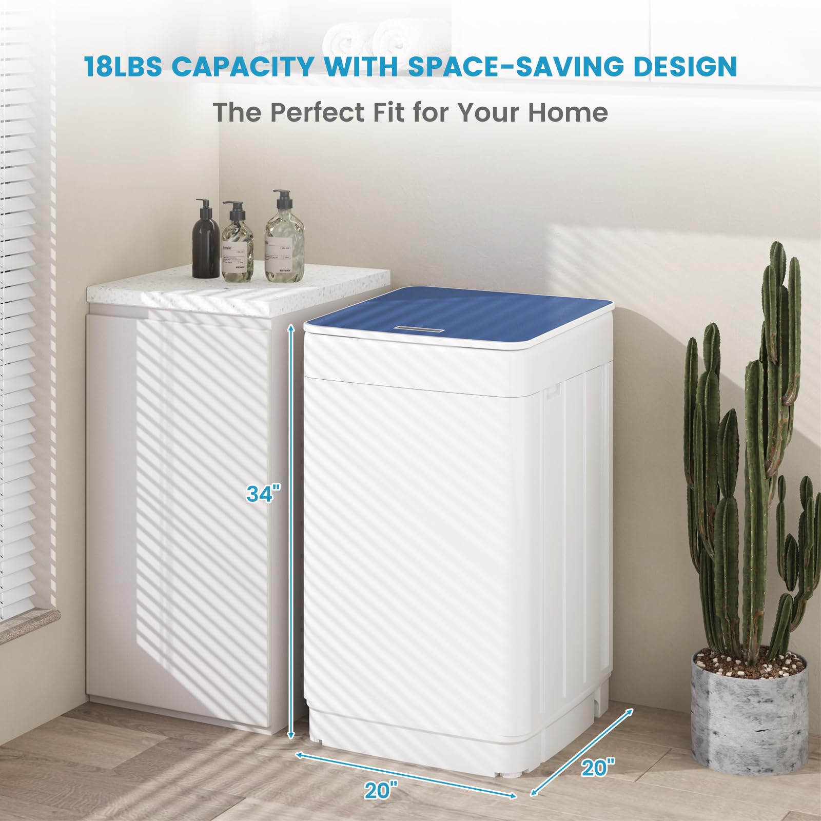 Zynkez 18lbs Portable Washing Machine, Fully Automatic Washing