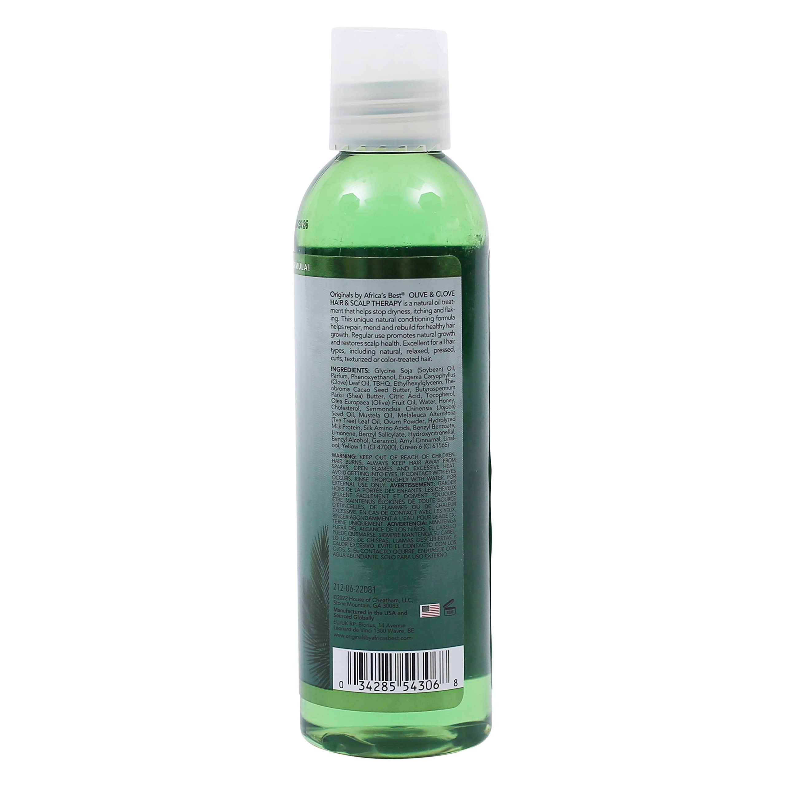 Terapia de aceite de oliva y clavo, tratamiento natural que ayuda a reparar el cabello seco, débil o quebradizo, sequedad del cuero cabelludo, picazón y descamación, 6 onzas 9
