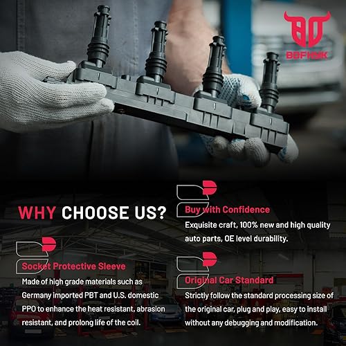 Vista 137 de BDFHYK Paquete de bobinas de encendido y bujías de iridio compatibles con Acura RSX Honda Accord Civic CR-V Element repuesto para UF583 UF311
