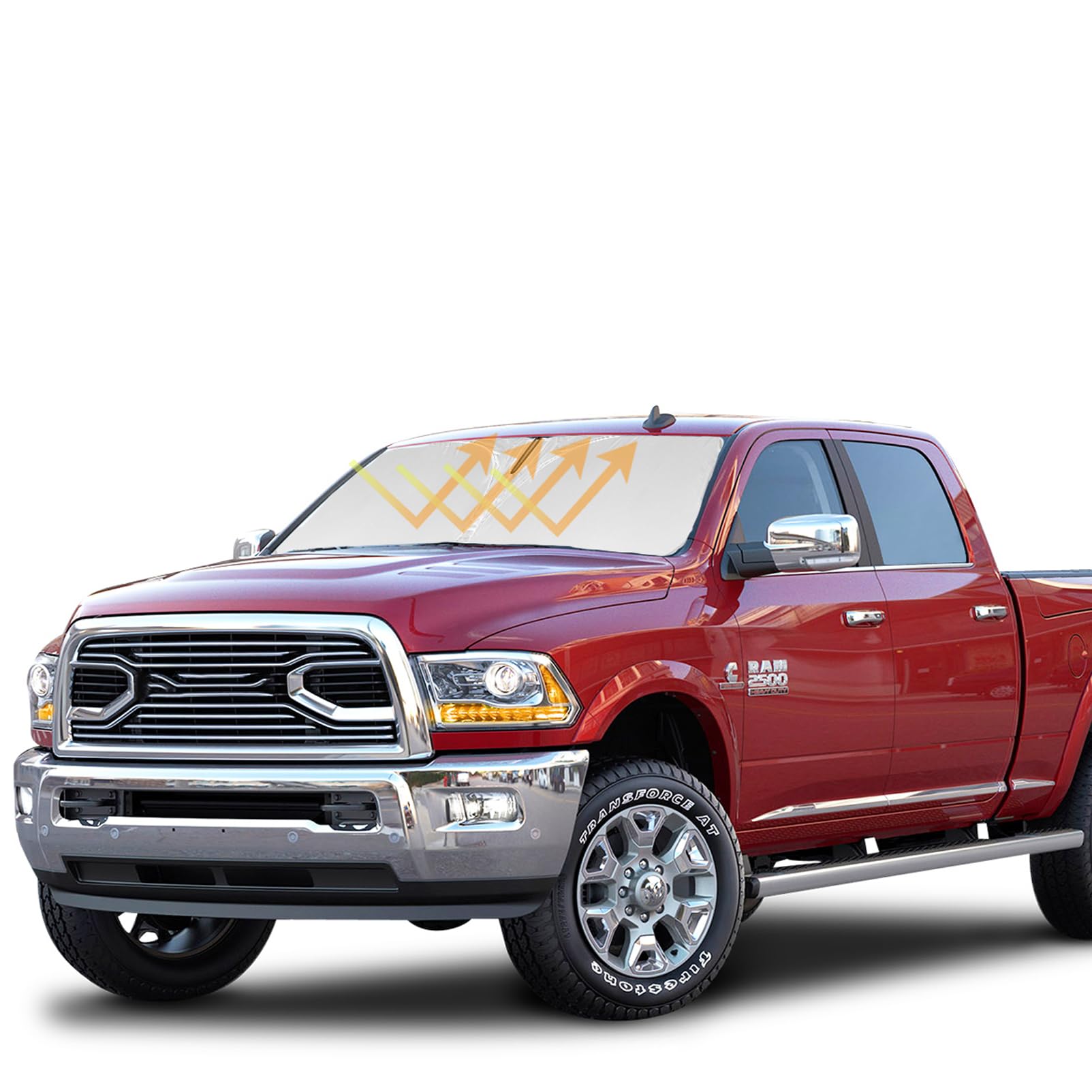 Sun Shade Sunshades for Dodge RAM 2500 3500 Truck Accessories Windshield Cover Front Window Sun Shield Fits RAM 2500 2010-2024 2025 2Dr RegularCab, 4Dr QuadCab, CrewCab, MegaCab Sun Visor Protector