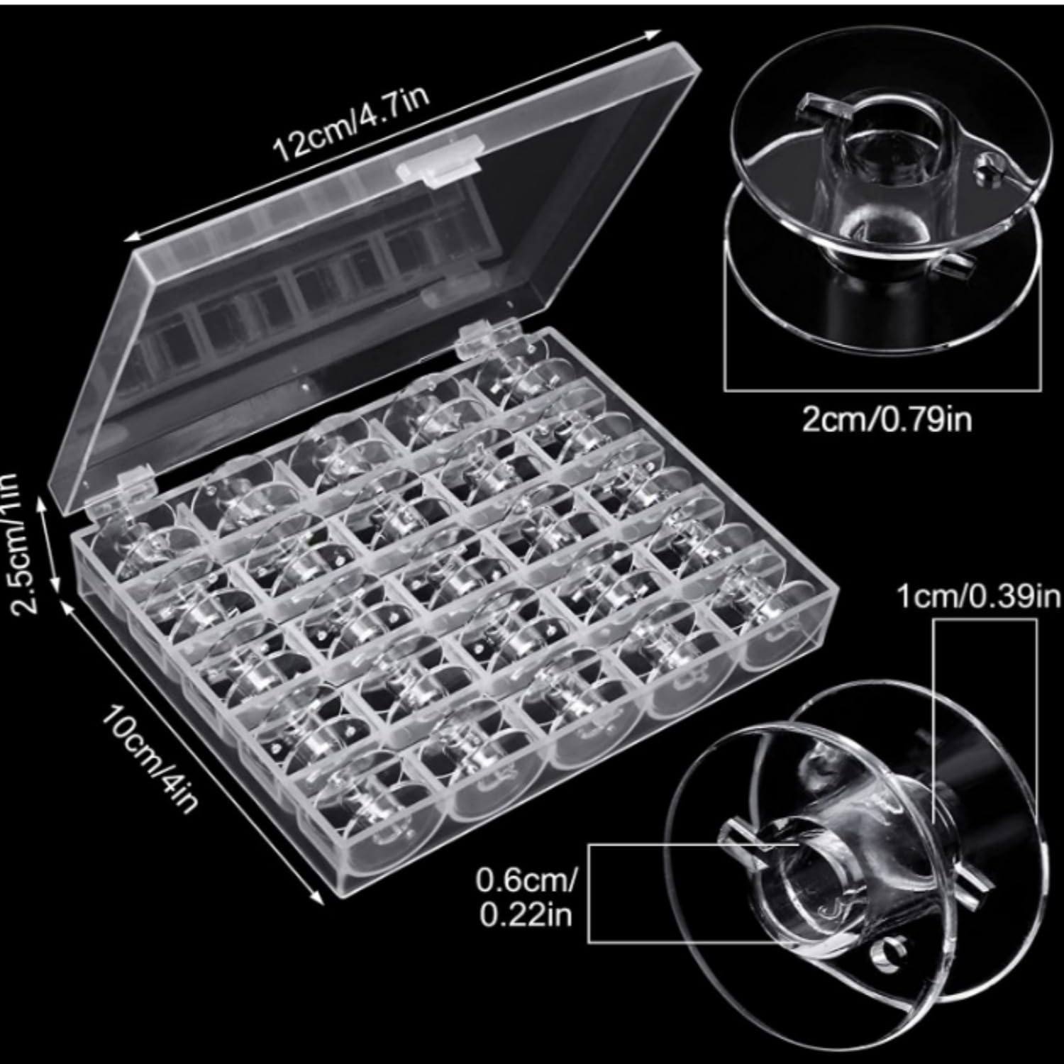 25 Bobine Per Macchina Da Cucire Cleana Arts - Con Scatola Portabobine, Compatibile Con Brother, Singer, Janome - Foto 7