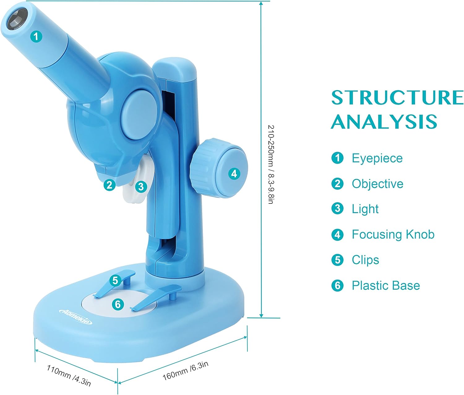 Buy AOMEKIE Kids Microscope with Optical Lens DIY Microscope Kit with