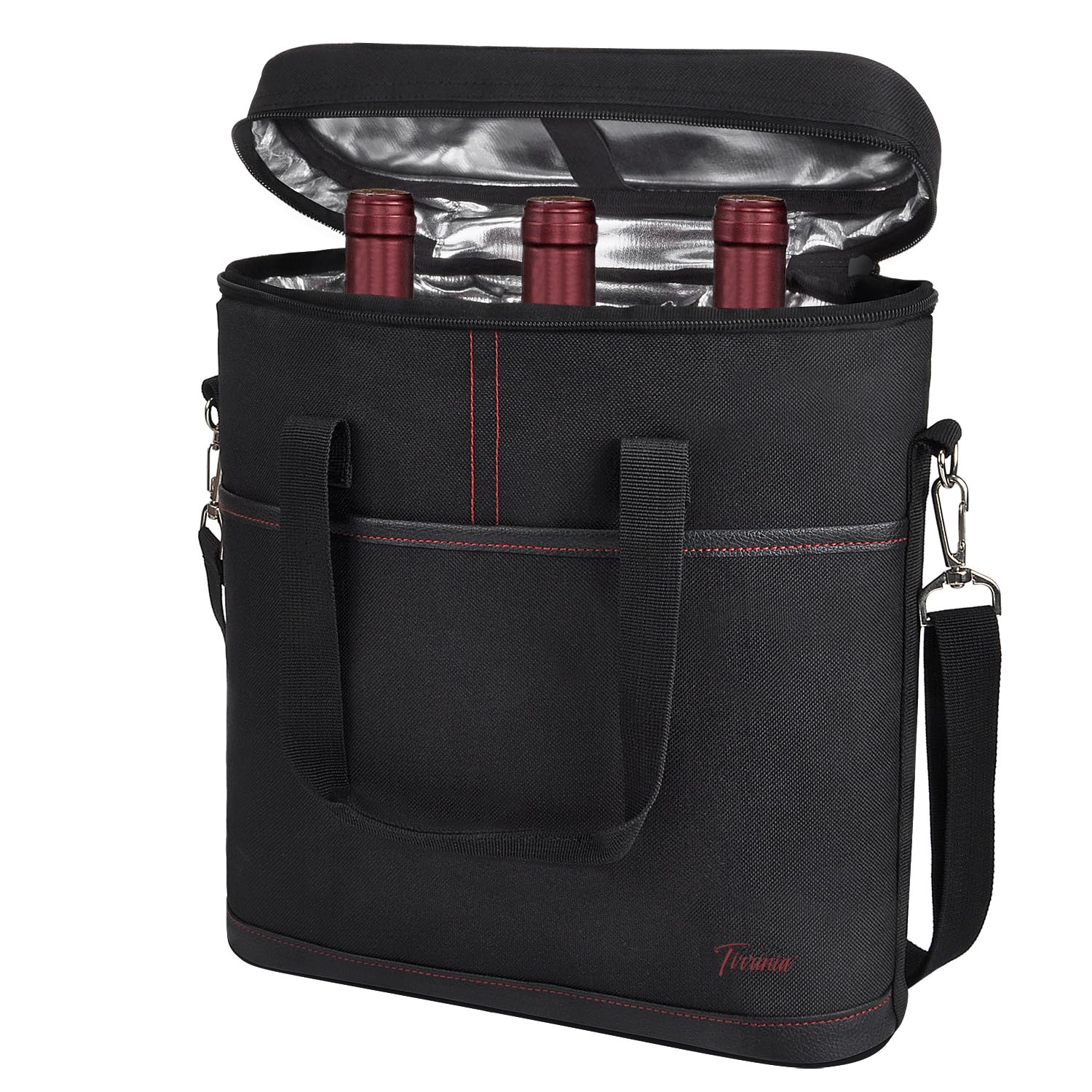 Kato Tirrinia Kühltasche Klein- Flaschenträger für Wein & Bier, gepolsterte weinkühltasche mit isoliert,Griff & Schultergurt, Flaschenkorb für Reise, Picknick, ideal geschenk für frauen/männer