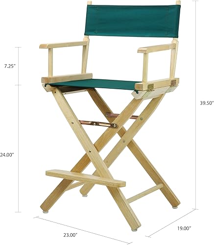 Miniatura 2 de Casual Home - Silla de director de 24.0 in, marco natural con lienzo verde cazador, altura de mostrador