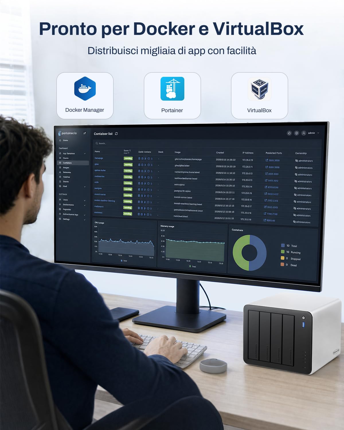 TERRAMASTER F4-425 Pro NAS – 4 Bay, Intel N305 8-Core, 8GB RAM, 5GbE LAN x2, M.2 x3, TOS 7 AI-Native, OpenClaw Support per Casa, Aziende e Server Multimediali (Diskless)