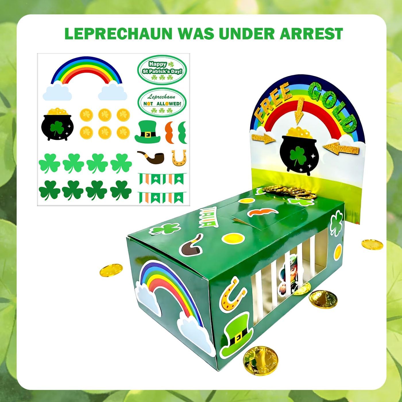DQFAQYY St Patricks Day Decorations DIY to Catch a Leprechaun Trap Craft Kit for St Patricks Day Party Supplies