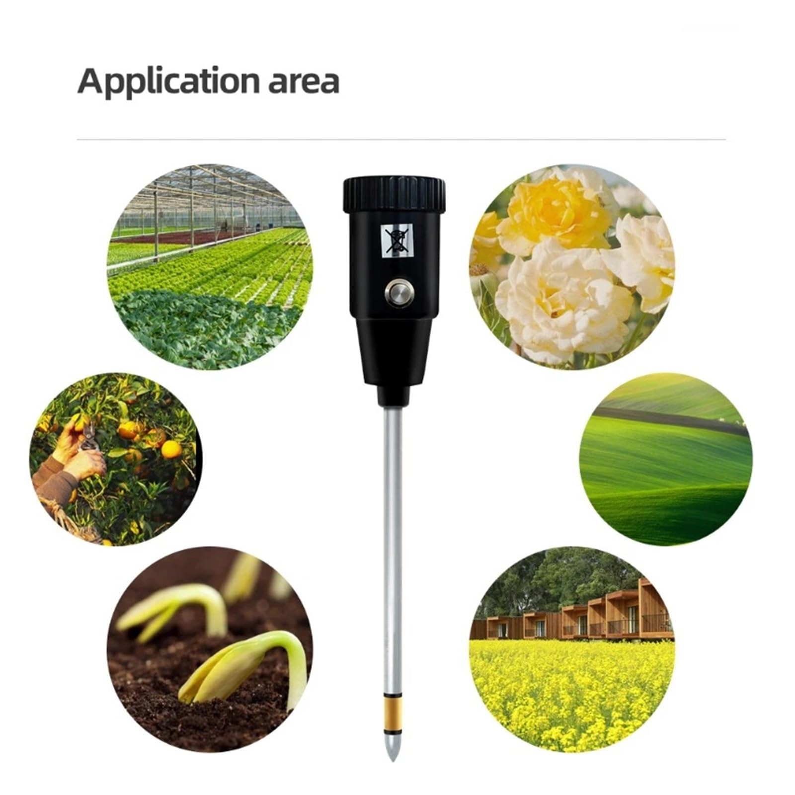Probador De PH del Suelo Portátil, Medidor De PH Y Humedad For Jardín con Sonda De Metal De 295mm De Largo, Kit De Herramientas De Prueba De Suelo Impermeable