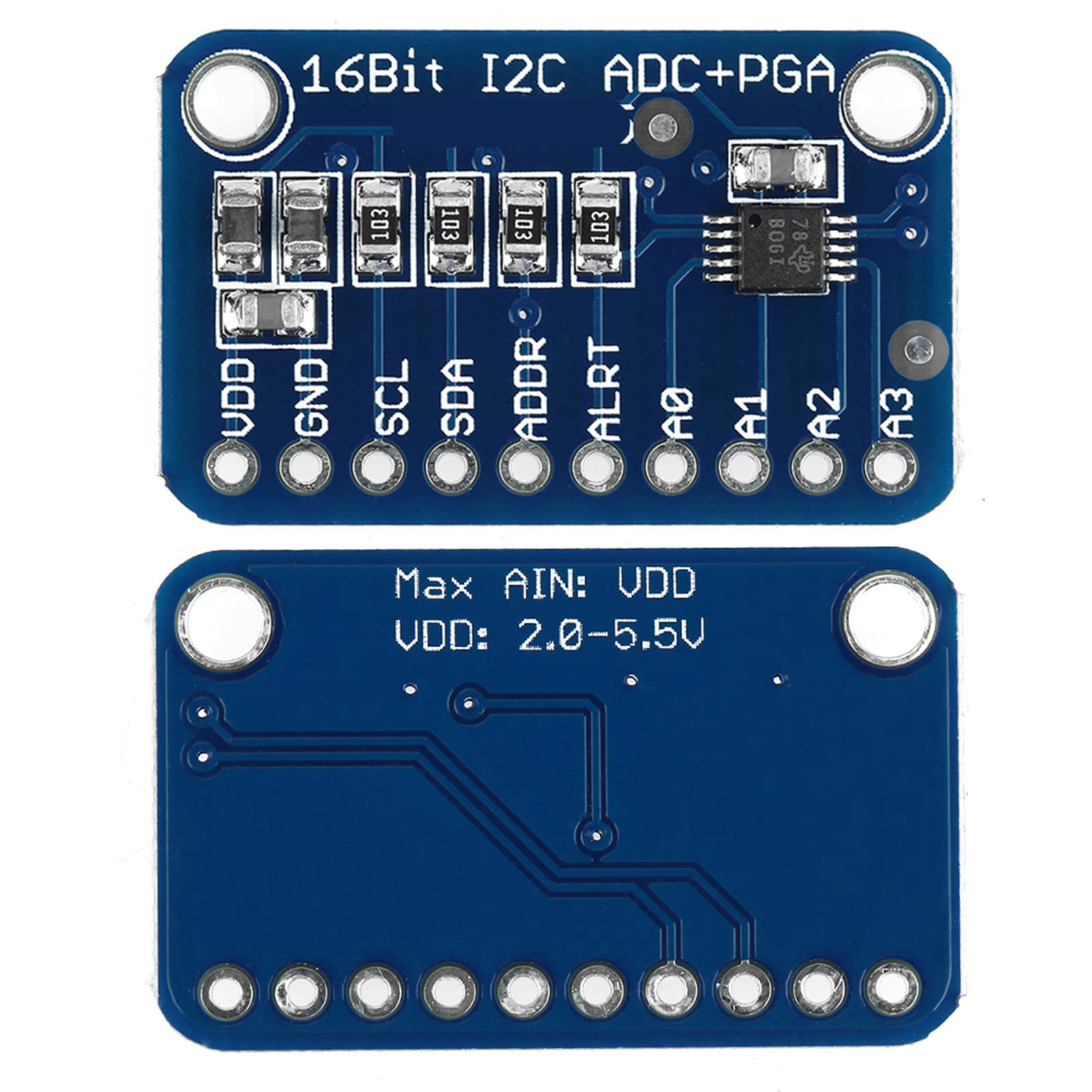 16 Bit 12C PGA Konverter mit Programmierbare Gain-verstärker Hohe präzision ADC Converter Development Board Kompatibel
