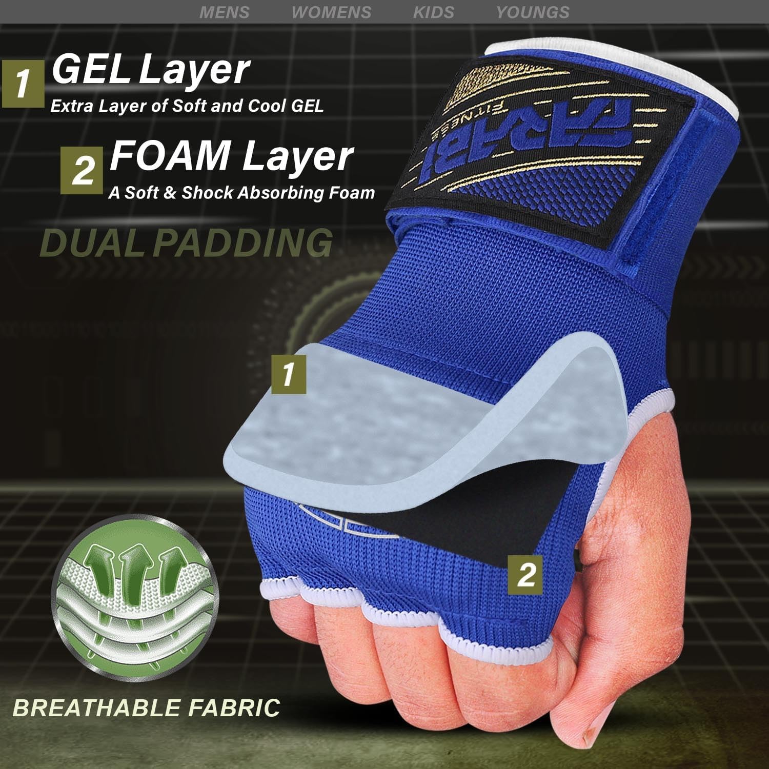 Farabi Sports niños Guantes de Entrenamiento sin Dedos para Gimnasio, Fitness, Boxeo, MMA, Muay Thai, con Protector en los Nudillos