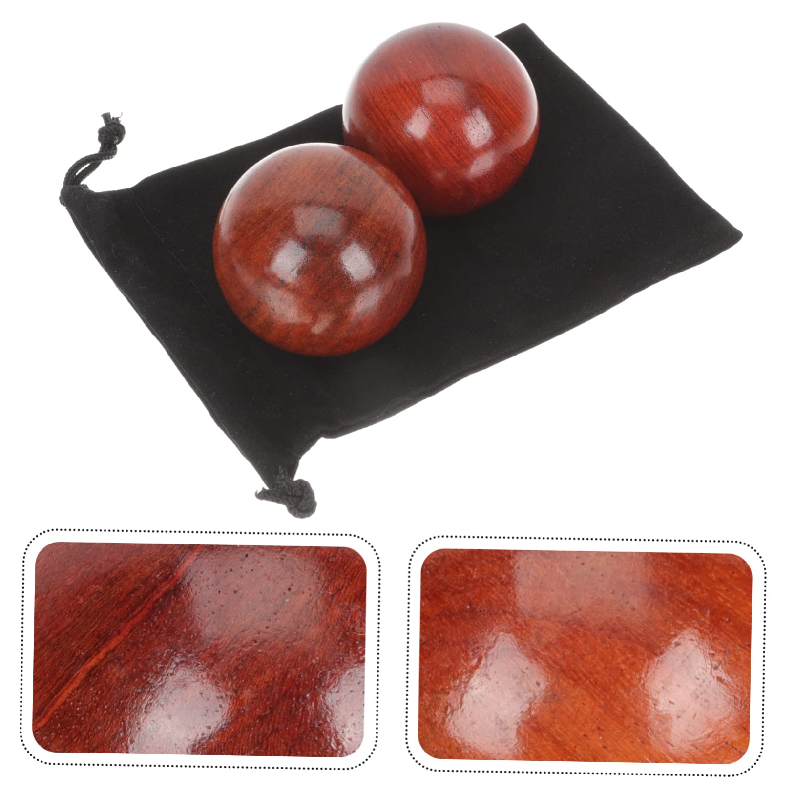 FRCOLOR 6 bolas de masaje de madera para la salud, bolas de masaje para las manos, bolas de madera, bolas de masaje para las manos, bolas de madera, manejables, rodar la pelota, yoga, gimnasia,