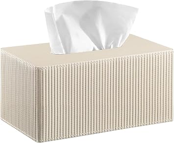 Large Tissue Box Cover Rectangular with Bottom Belt, Fits 230-Count Kleenex