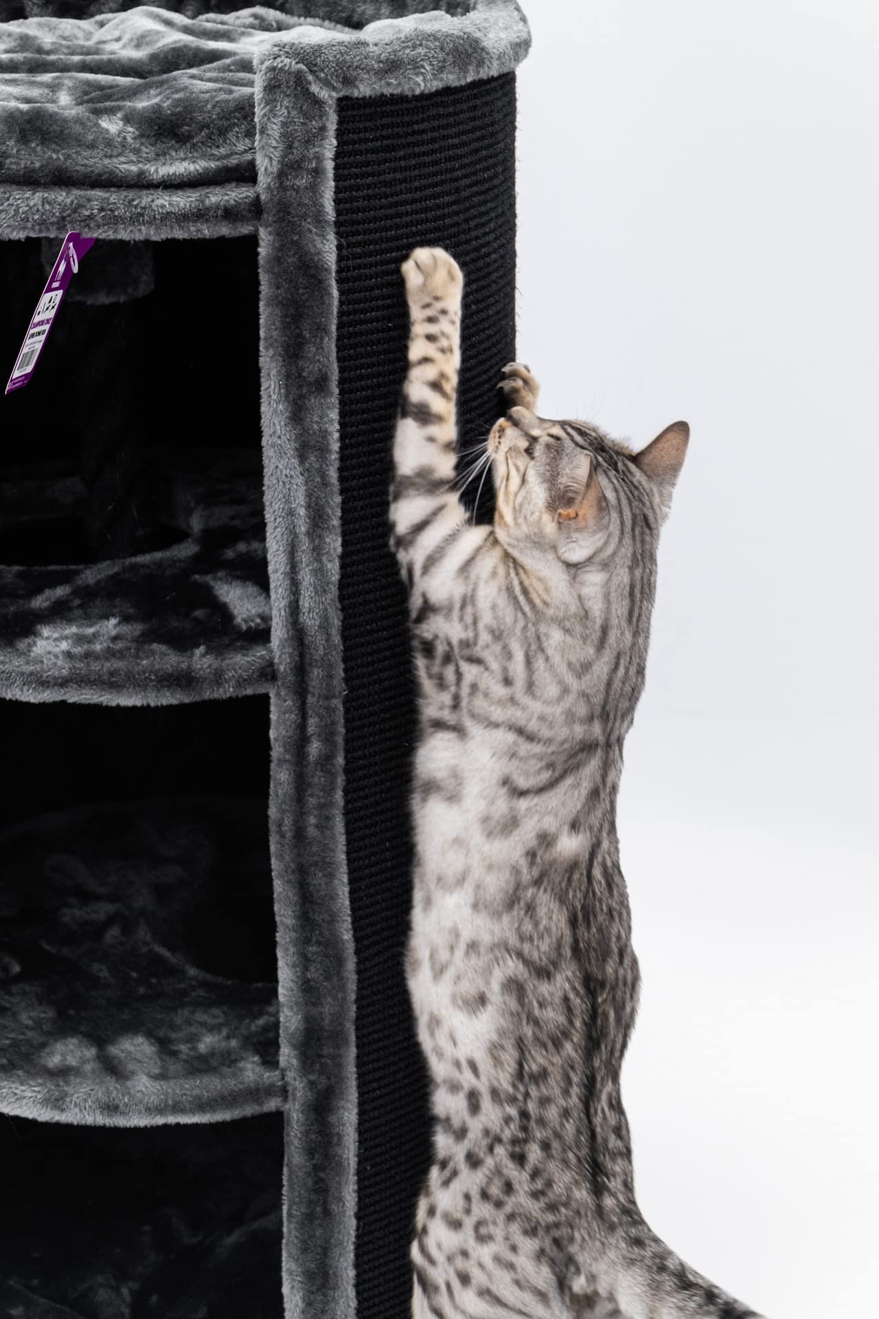 Petrebels Tiragraffi XL di alta qualità, Superdome, altezza 100 cm, diametro 50 cm, design per gatti grandi, extra largo per la massima stabilità, colore nero