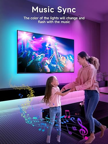 Miniatura 5 de Luces LED para TV, retroiluminación LED de TV de 16.4 pies para 45-75 pulgadas, retroiluminación RGB para TV detrás de la tira con sincronización de