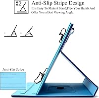 Vista 5 de Funda universal para tablet de 7.0 pulgadas, piel sintética, con soporte de visión multiángulo, ranuras para tarjetas para Samsung Galaxy Tab A 7.0