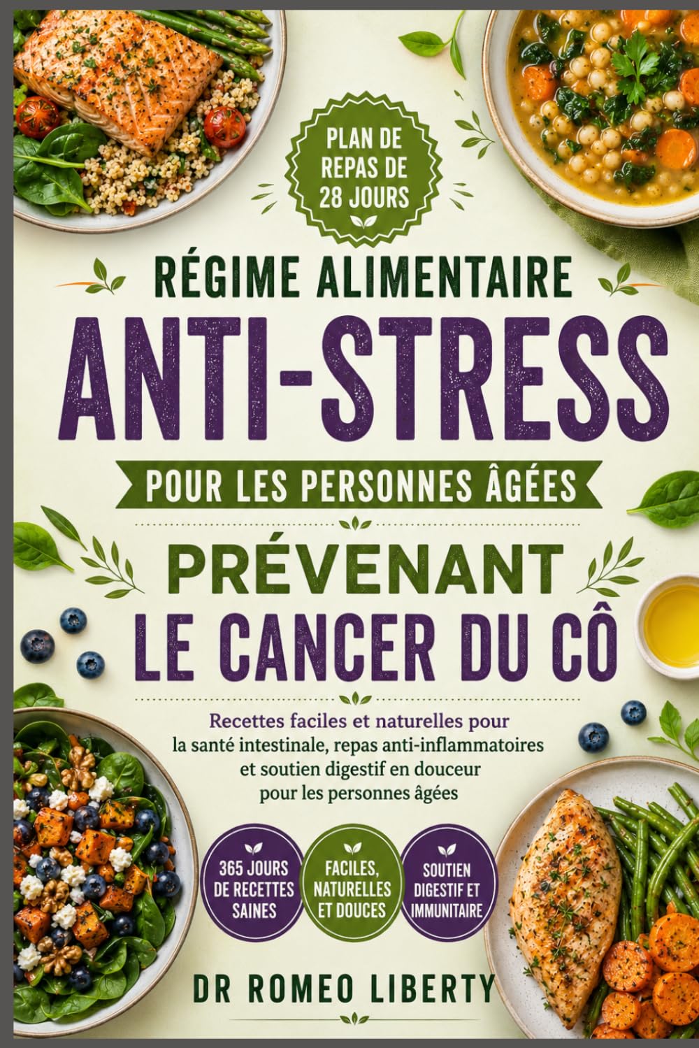 RÉGIME ALIMENTAIRE ANTI-STRESS POUR LES PERSONNES ÂGÉES PRÉVENANT LE CANCER DU CÔ: Recettes faciles et naturelles pour la santé intestinale, repas ... digestif en douceur pour les personnes âgées