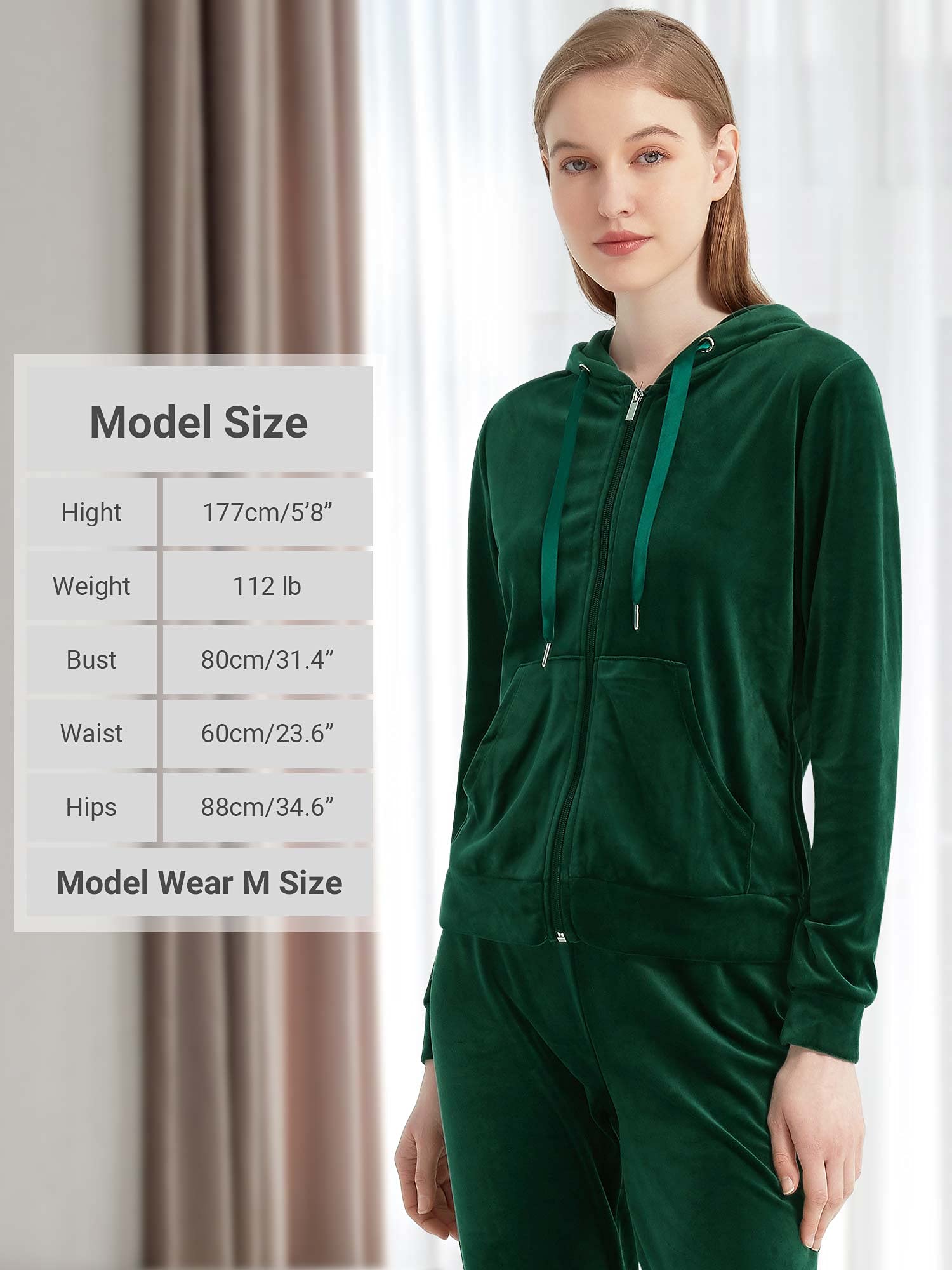 MessBebe Tute da Donna Tuta Sportiva in Velluto con Cappuccio Felpa con Cappuccio Set Ginnastica Sportivo Tuta Sportiva da Jogging Casual 2 Pezzi Ginnastica Tuta Manica Lunga