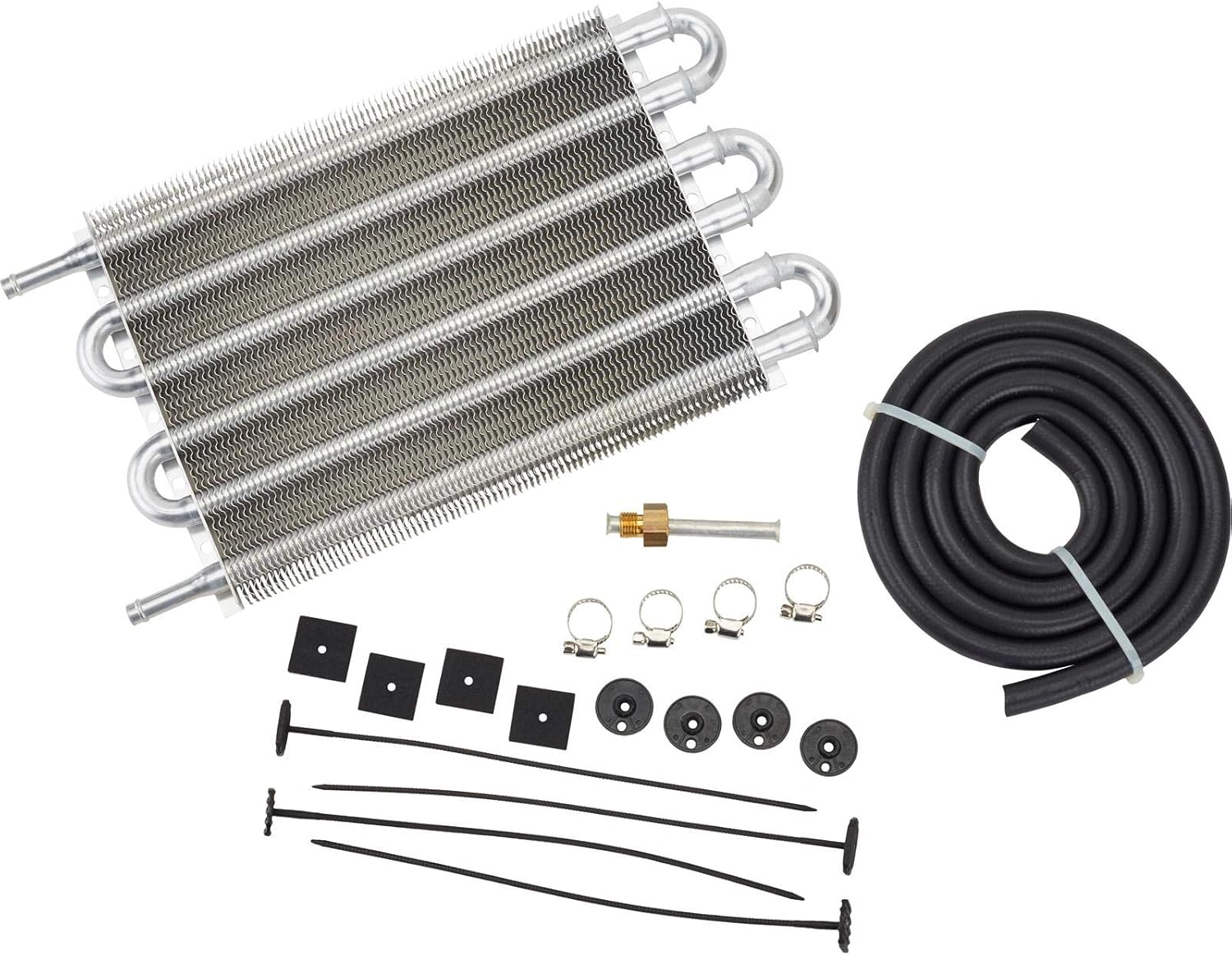 Finned Aluminum Transmission Oil Cooler, 12.75 x 7.50 Inch