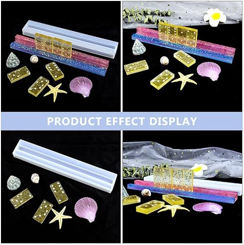 Miniatura 9 de Molde de silicona para dominó de 2 piezas, molde flexible para manualidades epoxi para diversión familiar, adornos personalizados, antiadherentes,