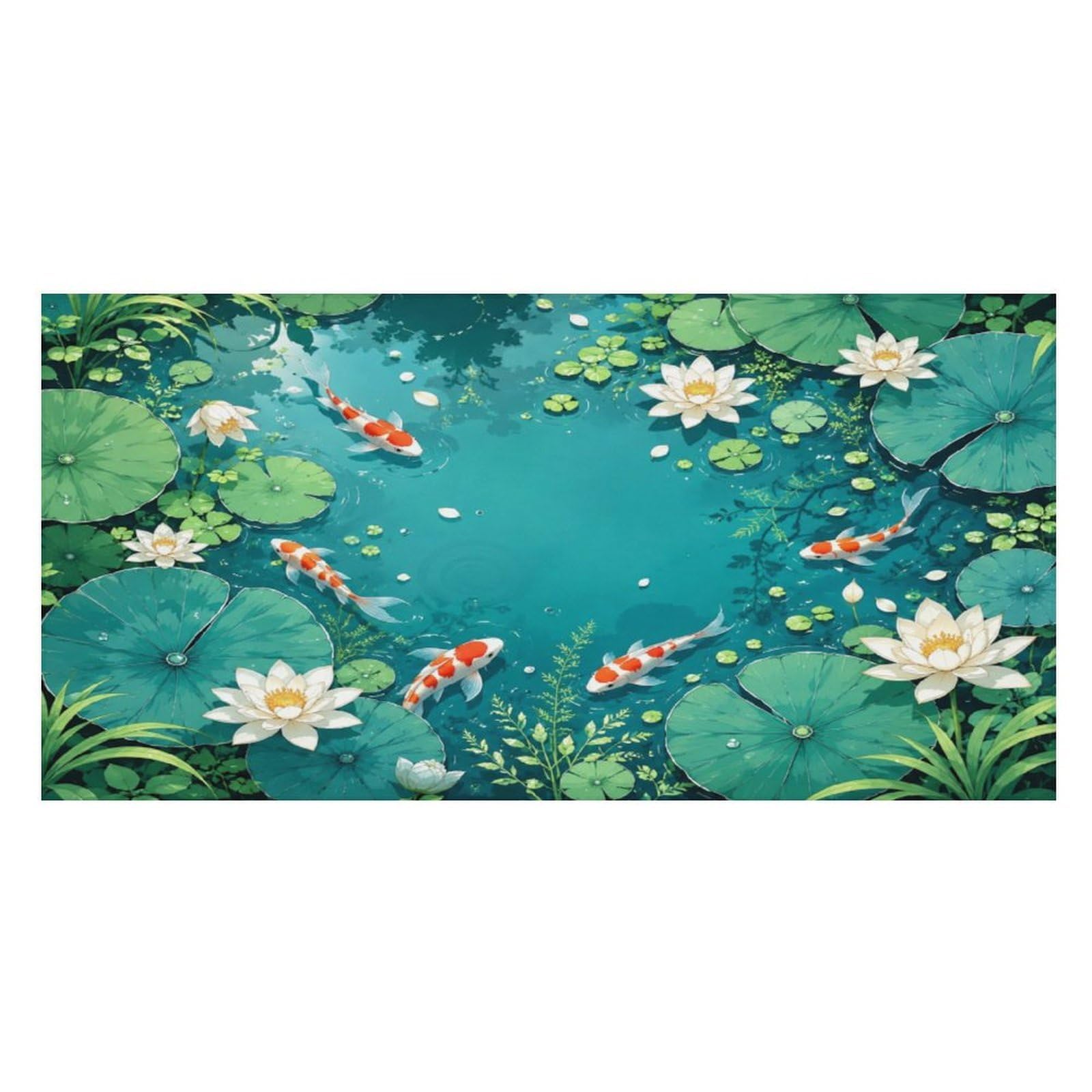 Anceky Koi Fish Lily Pad Pond Oversized Beach Towel Quick Dry Sand Free Microfiber Travel Towel Lightweight Multi Purpose Beach Blanket Pool Gym Bath Towel 63x31 in