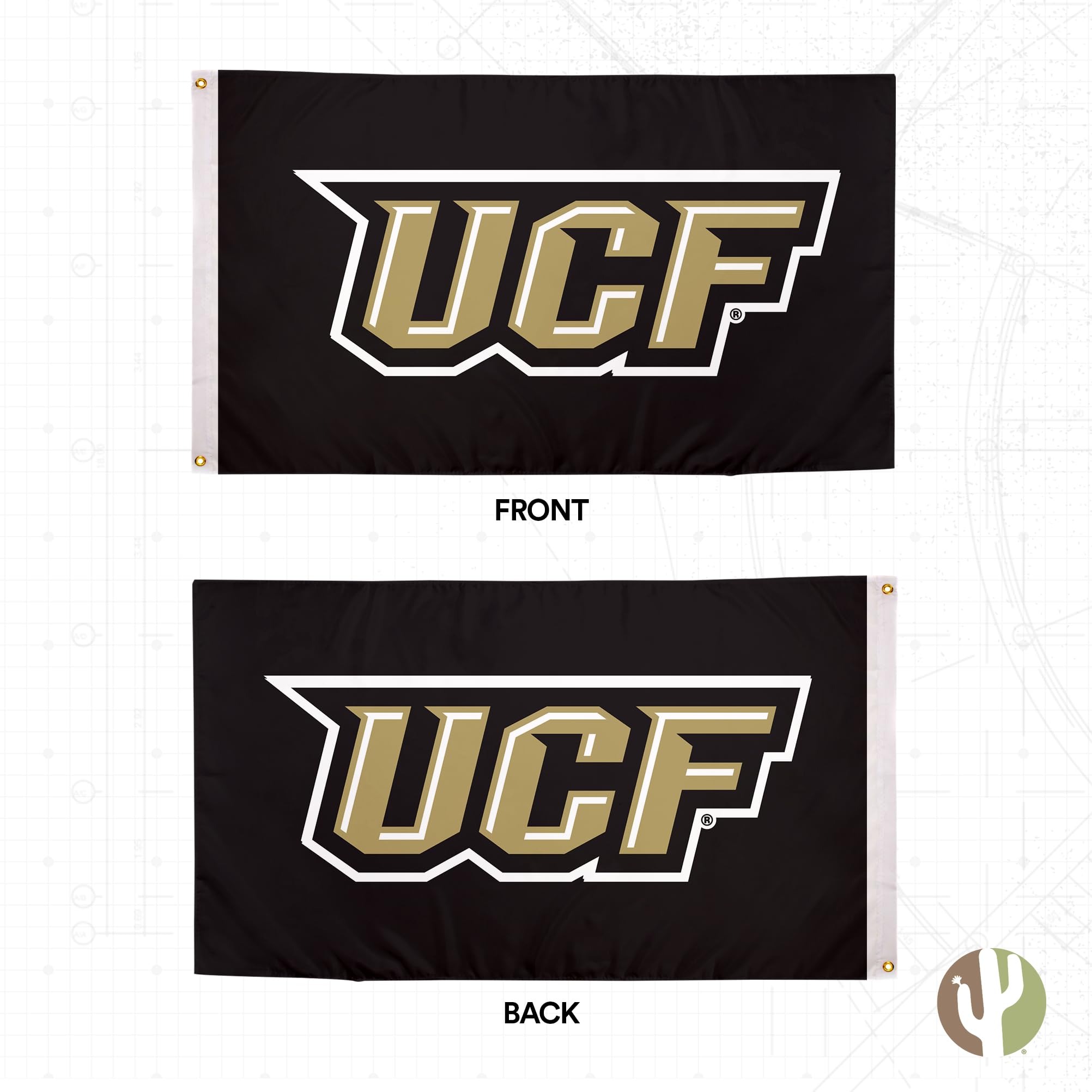 Desert Cactus UCF Knights Flag - Officially Licensed University Of Central Florida 3x5 Foot Banner