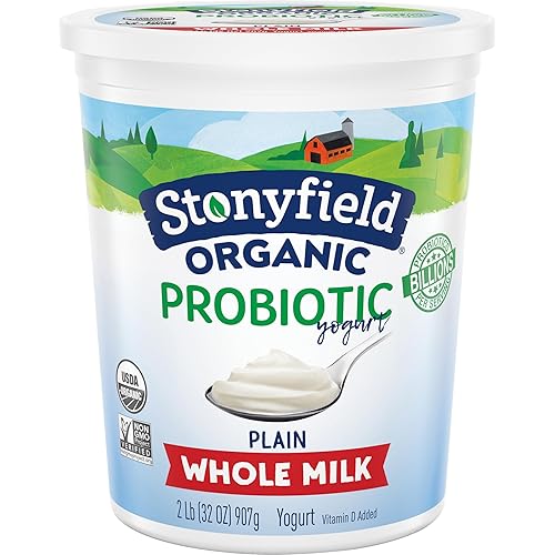Stonyfield Orgánico, yogur natural de leche entera, 32 oz