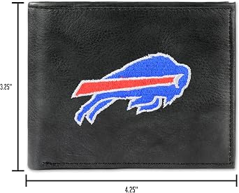Rico Industries NFL mens Embroidered Leather Billfold Wallet