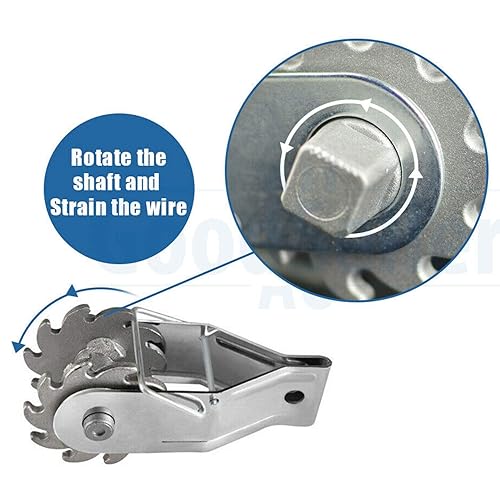 Miniatura 5 de 10 filtros tensores de valla de acero galvanizado resistente con clip de compresión tensor de trinquete de alambre para esgrima de granja Energiser