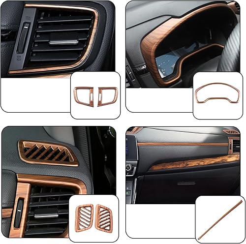 Miniatura 5 de boltry Para Honda CRV CR-V 20172021 Juego completo de paneles de instrumentos decorativos para interiores de automóvil, consola central, moldura de