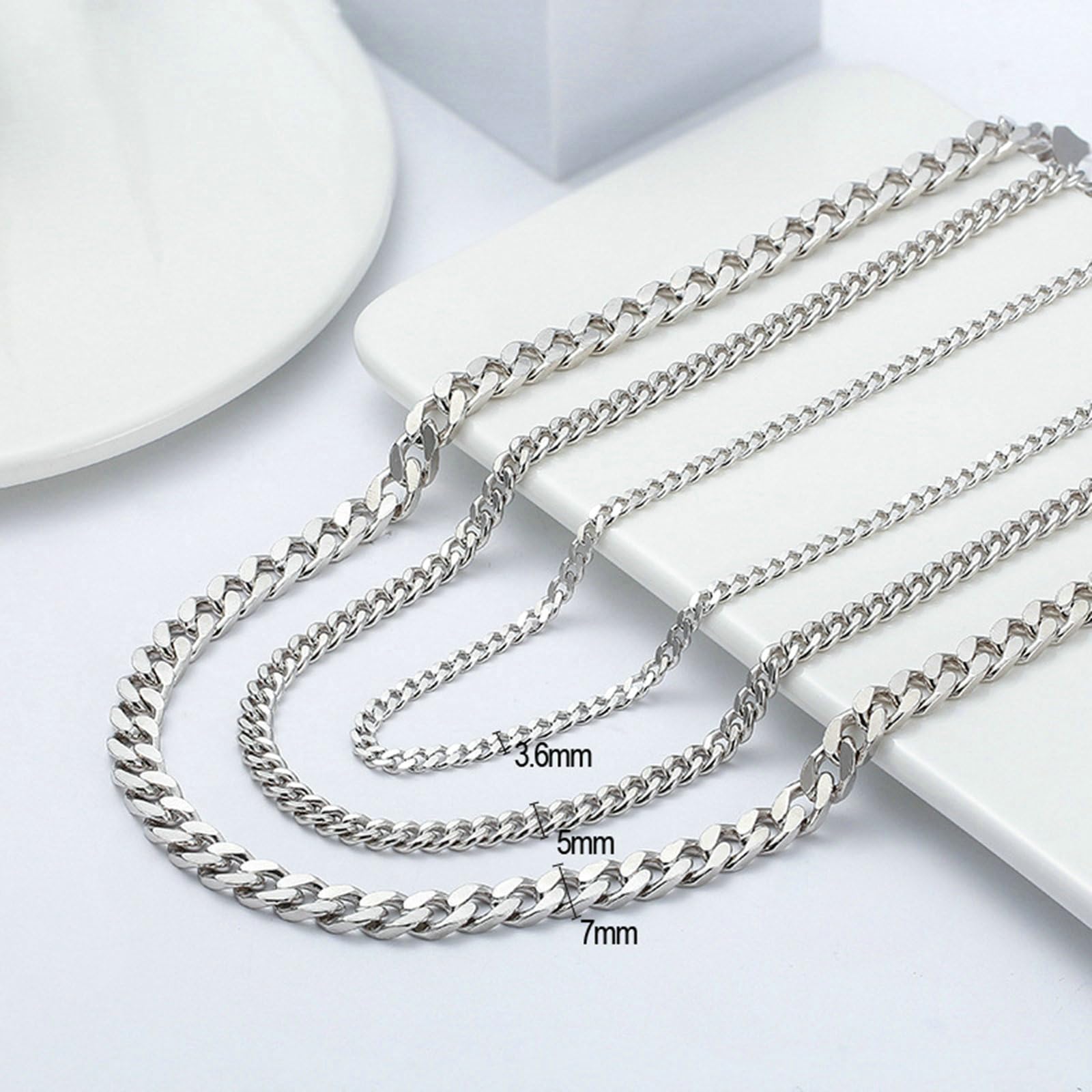 Collar De Cadena Plata Ley 925 Plata para Mujer Collar Cadena