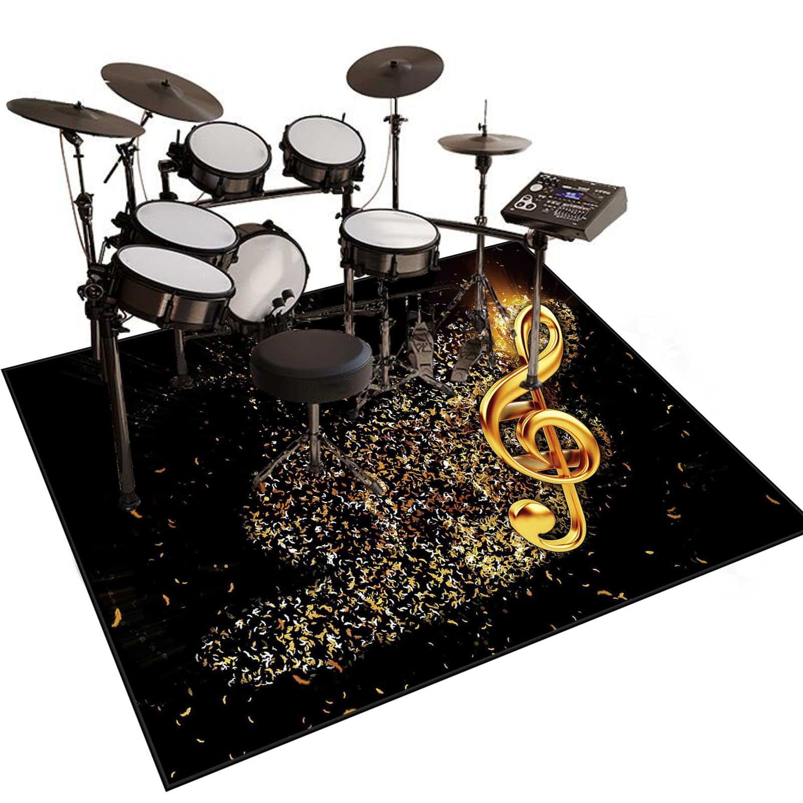 160 x 120 cm Alfombrilla para Batería Alfombra de Tambor Alfombras Drum Alfombra Bateria Antideslizantes Alfombrilla insonorizada Alfombras Rectangulares para Bombo Caja