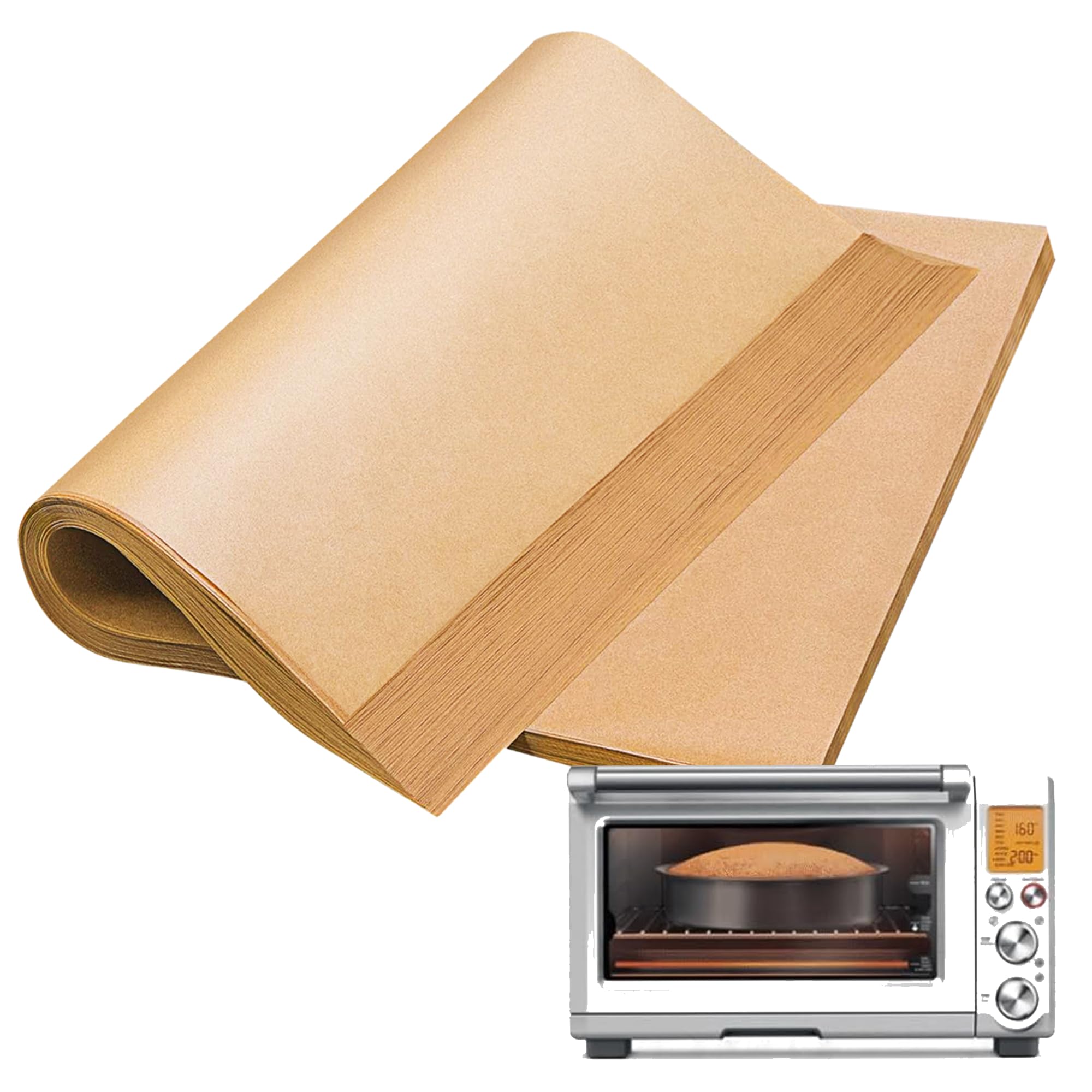 Air Fryer Liners Disposable, 100Pcs Parchment Paper Compatible with Breville BOV845BSS Smart Oven Pro Countertop Oven, Unbleached Parchment Paper
