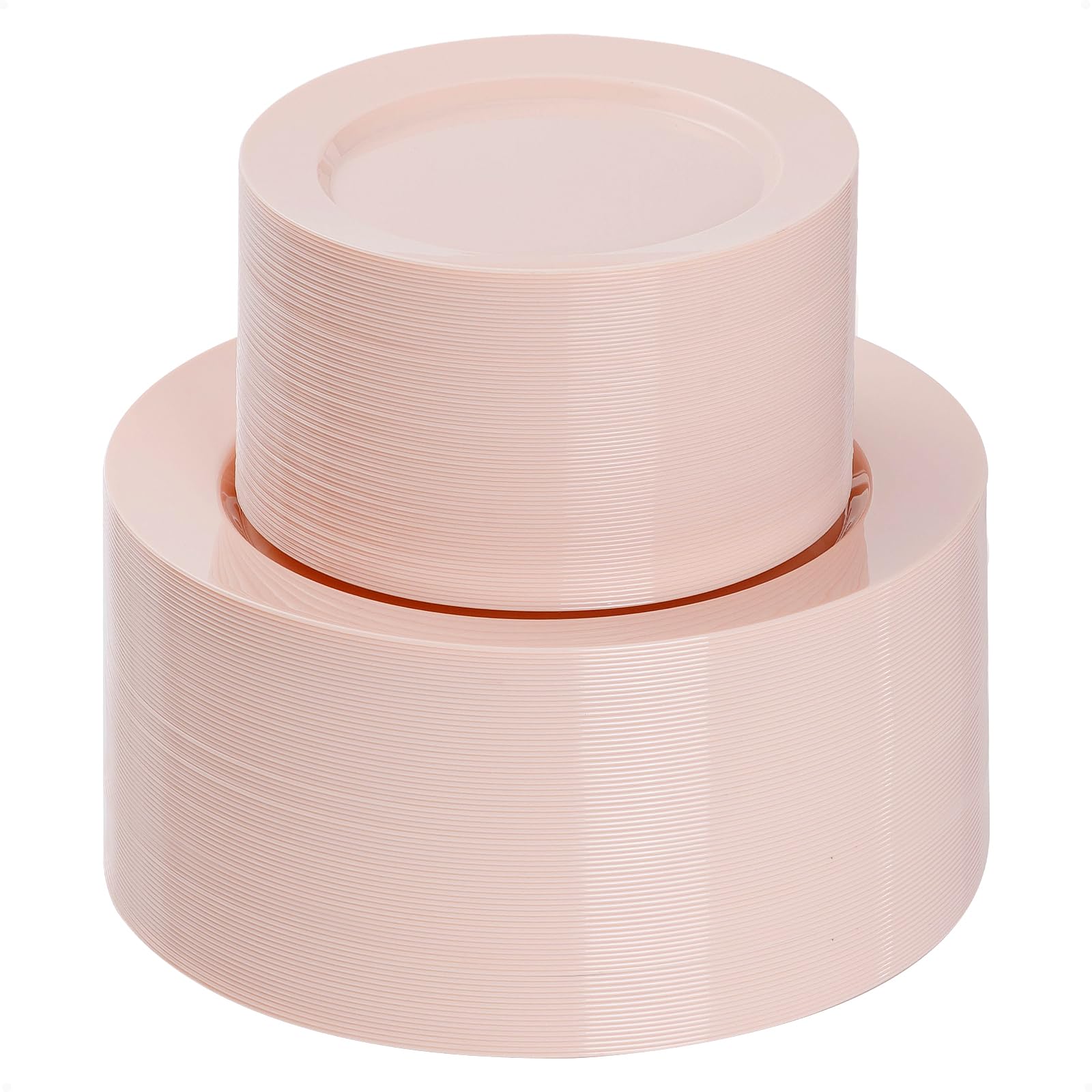 Goodluck 200PCS Disposable Pink Plastic Plates, Heavy Duty Disposable