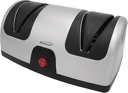 Brentwood TS-1001 - Afilador de cuchillos eléctrico de 2 etapas, 9.80 pulgadas x 7.20 pulgadas x 4.80 pulgadas