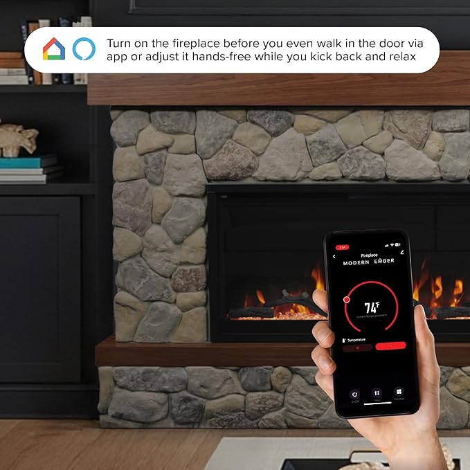 Chimenea Eléctrica Country Living Brookstone 74" Smart con Alexa/WiFi miniatura 4