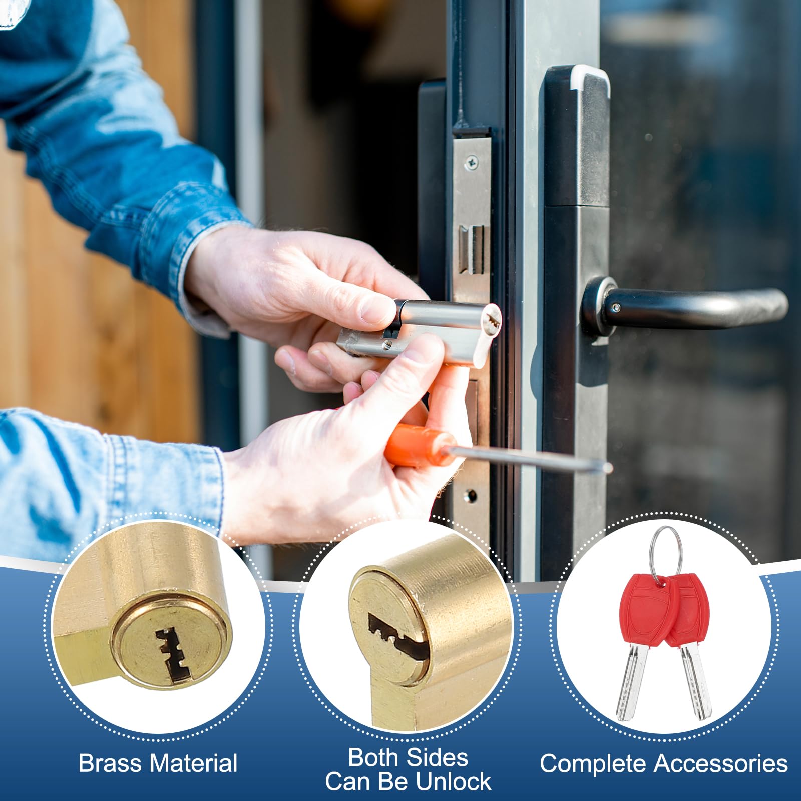 PATIKIL European Double Lock Cylinder - Image 3