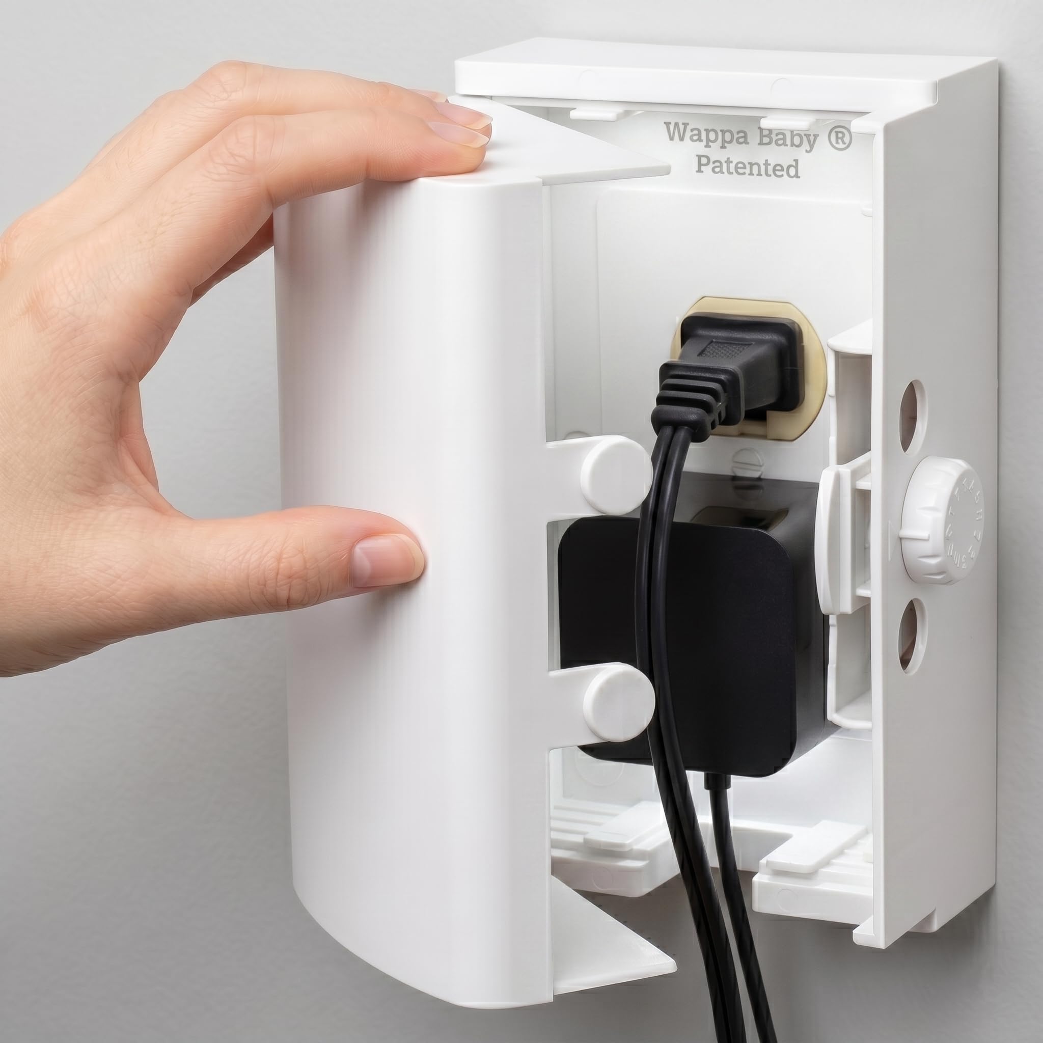 Caja de seguridad para toma de corriente para bebés [pendiente de patente] Doble bloqueo para mejorar la prueba de niños pequeños, operación más fácil, instalación simple en 3 pasos con tornillos