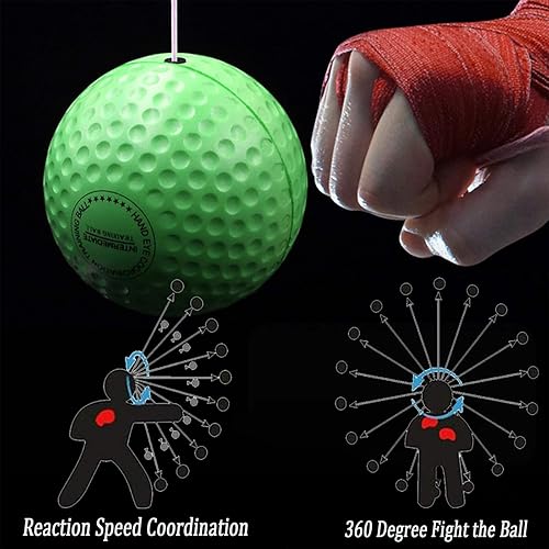 Miniatura 6 de Pelota refleja de boxeo para niños y adultos, pelota de boxeo de 4 niveles con 2 diademas ajustables, equipo de boxeo, pelota de boxeo ideal para