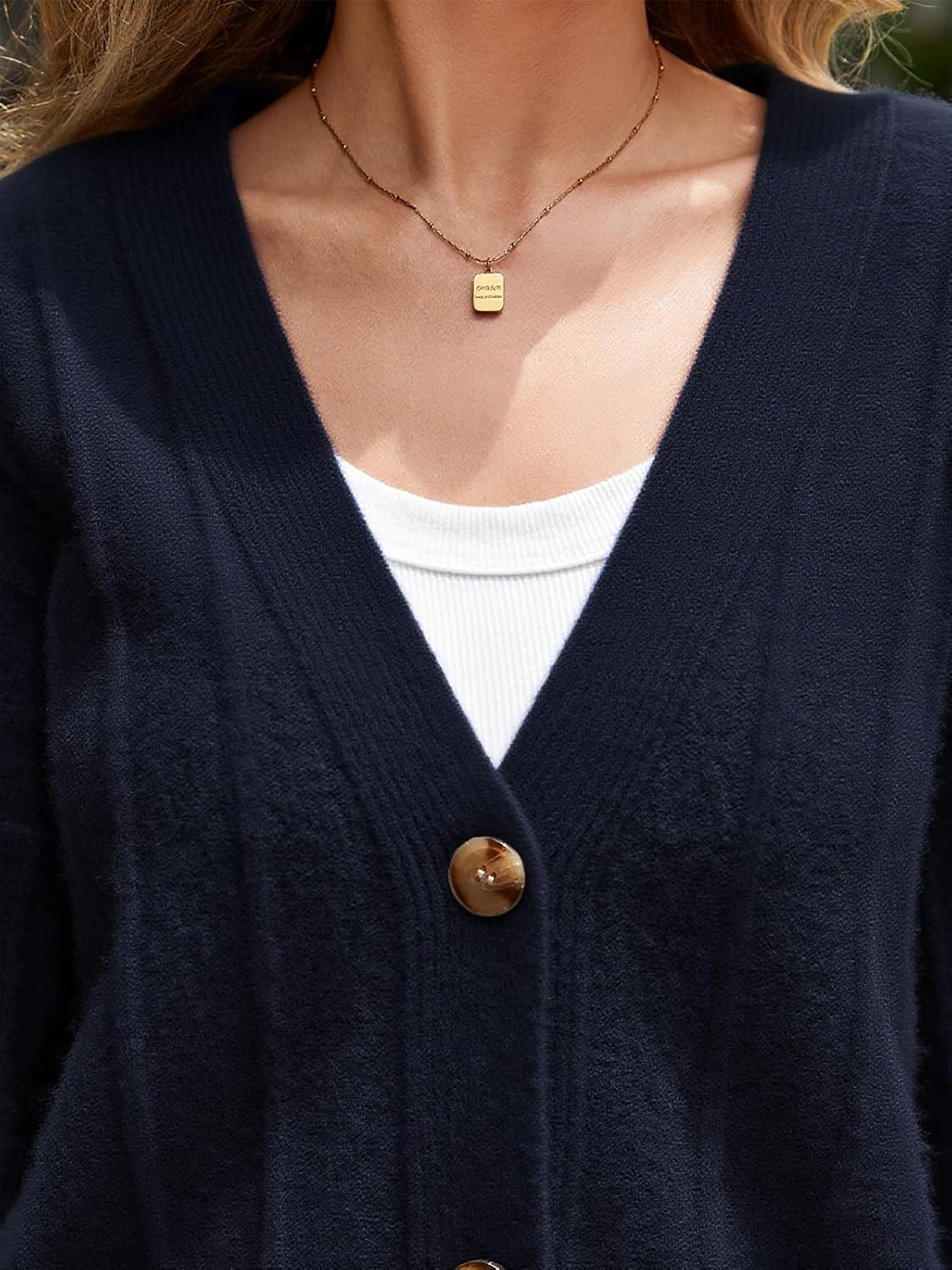 Womens Button Down Cardigan Sweaters 2025 Fall Open Front V Neck Long Sleeve Knit Oversized Sweater Winter Outerwear - Image 3