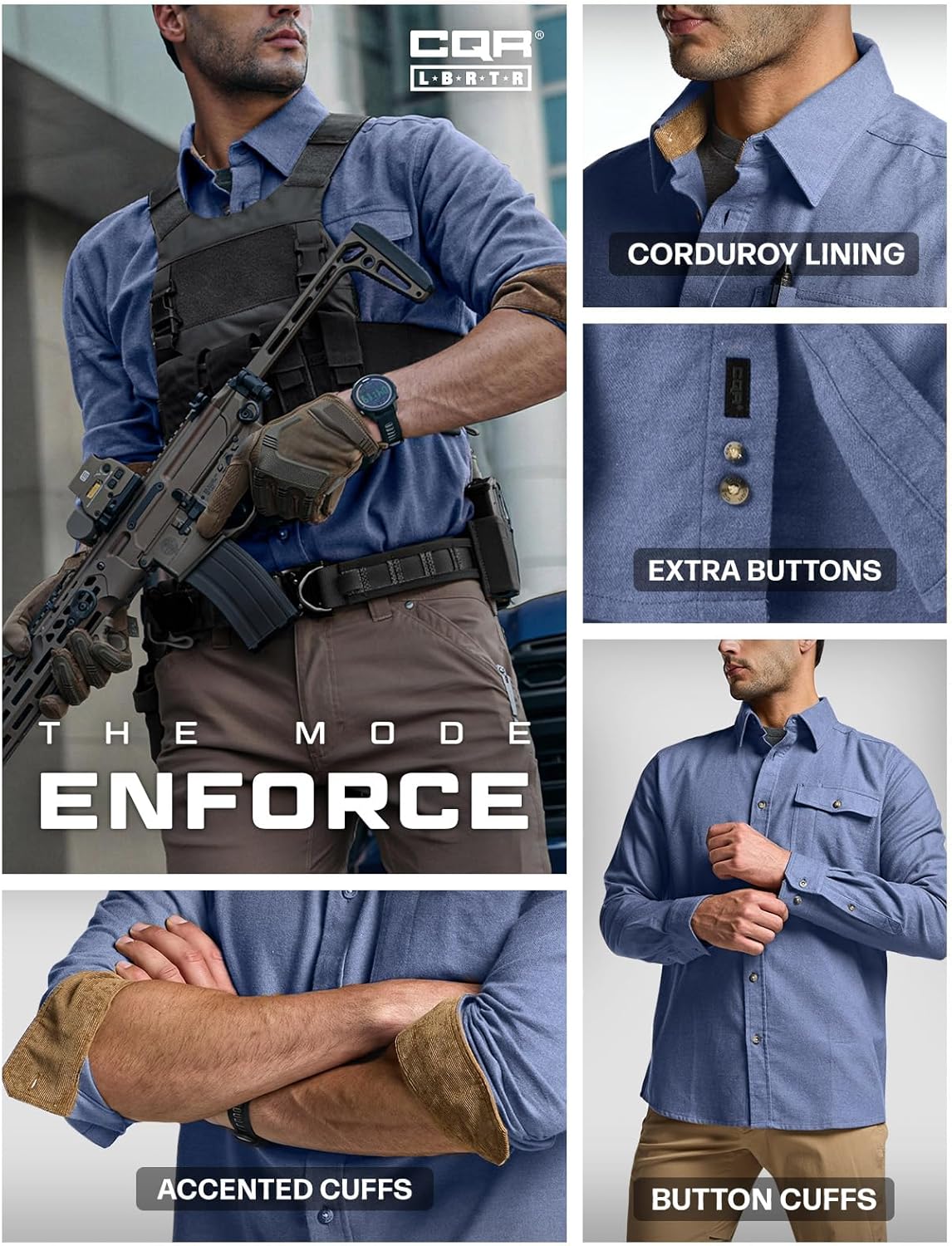 CQR Men's 100% All Cotton Button Down Flannel Shirts, Long Sleeve Brushed Warm Soft Casual Outdoor Plaid Shirt - Image 7