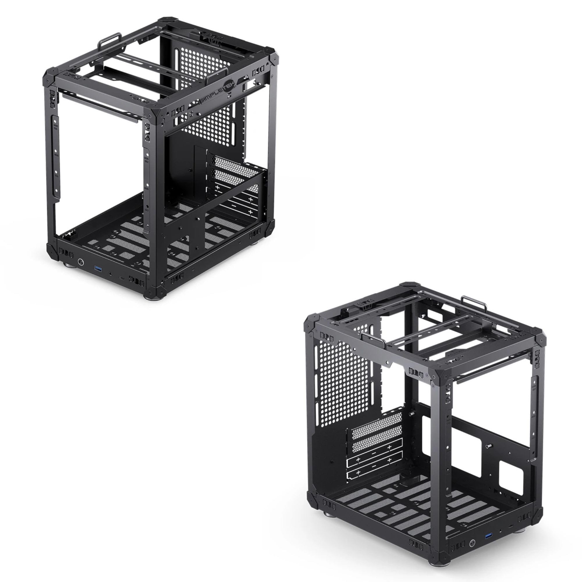 SIMPLETEK - Case Cabinet Compatto per PC Fisso - formato ITX | 1x USB-C 1x USB-A 1x jack | 3x ventole 120 mm