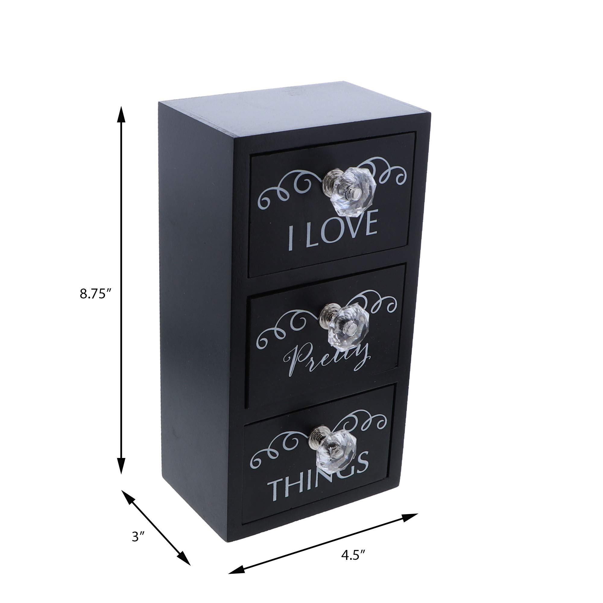 Li'Shay Jewelry Armoire Cabinet Stand with 3 Drawers I Love Pretty Things