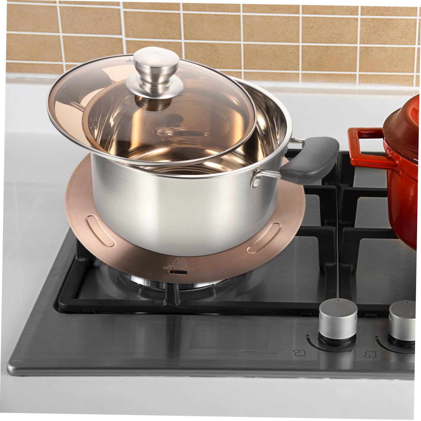 Cabilock Induction Cooktop Heat Diffuser Induction Plate Adapter Thermal Conductive Plate Stainless Steel