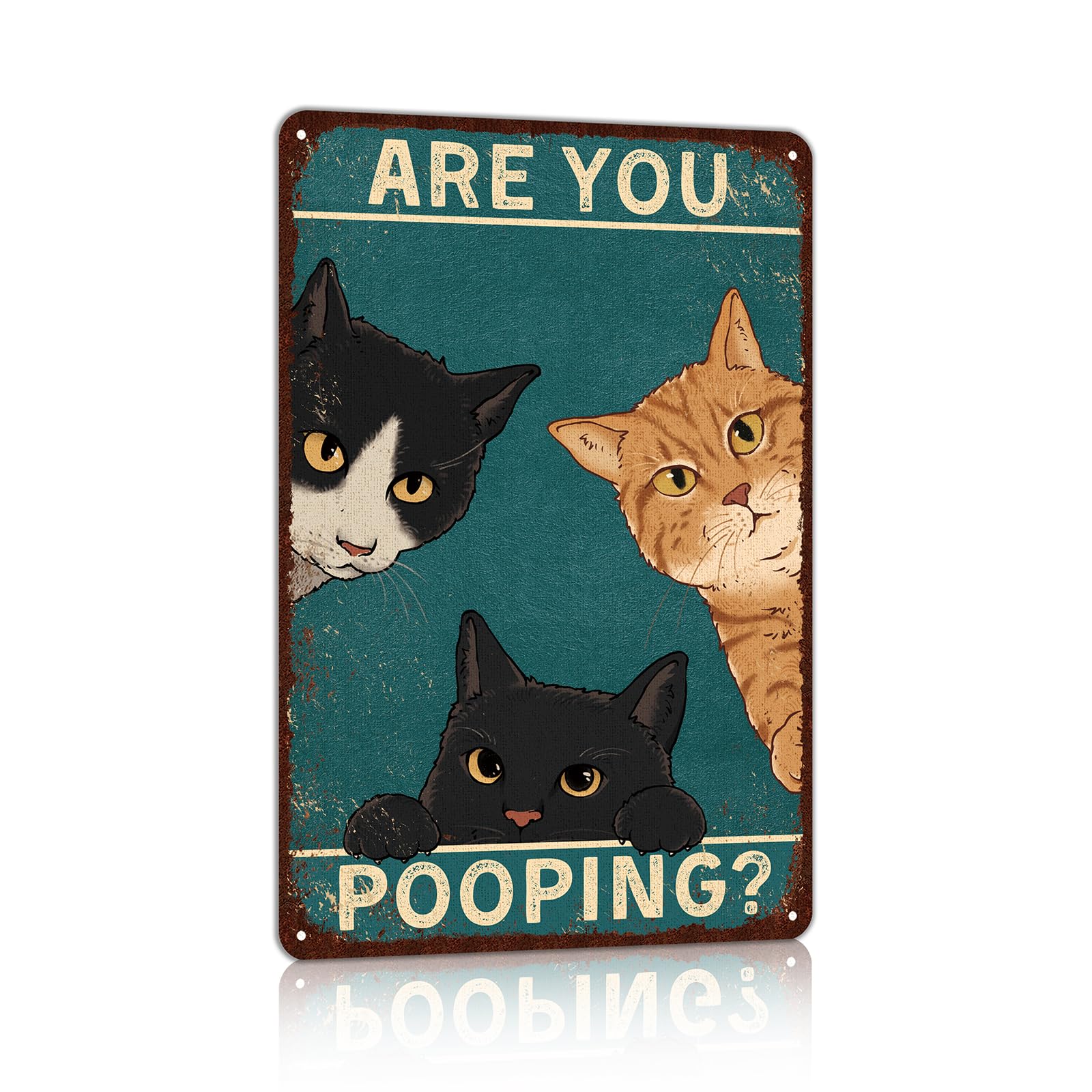 peiyeety Metal Tin Sign Are You Pooping Quote Vintage Decorative Metal Wall Art Plaque For Home Living Room Bedroom Farmhouse Patio Rustic Wall Decor 6x8 Inch