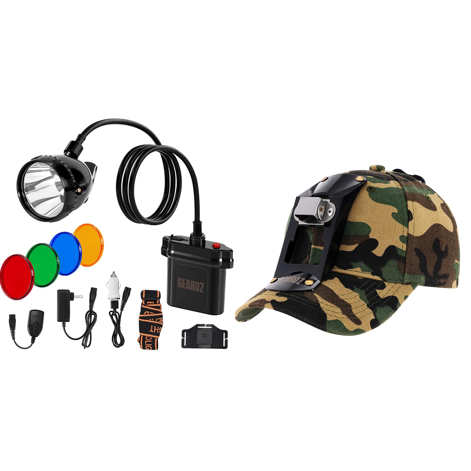 LED Coon Hunting Lights Bundle with Hunting Hat with Bracket