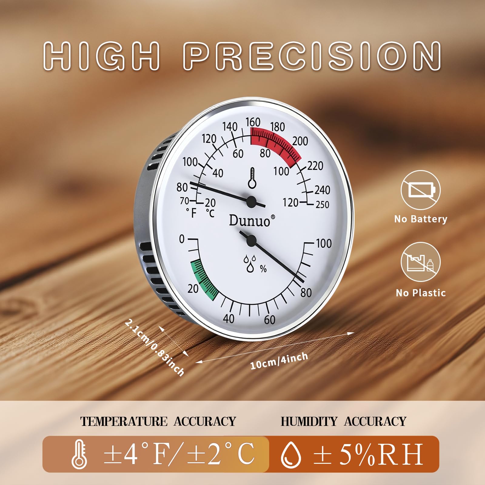 Aluminum Sauna Thermometer - Temp & Humidity -3 Aluminum Sauna Thermometer - Temp & Humidity -3