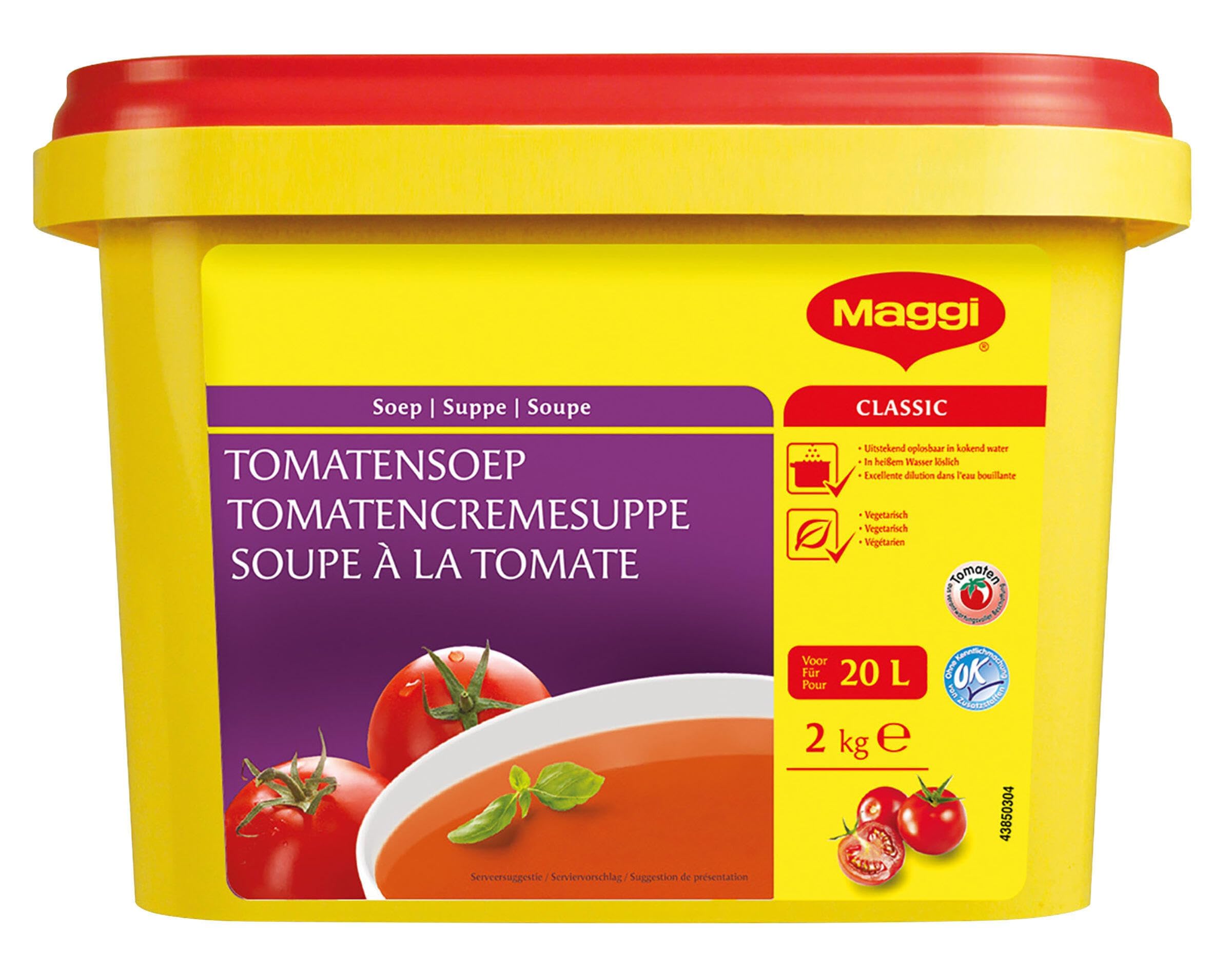 MAGGI Professional Tomatencremesuppe, vegetarisch, Ergiebigkeit 20L, 1er Pack (1 x 2kg ProfiBox)