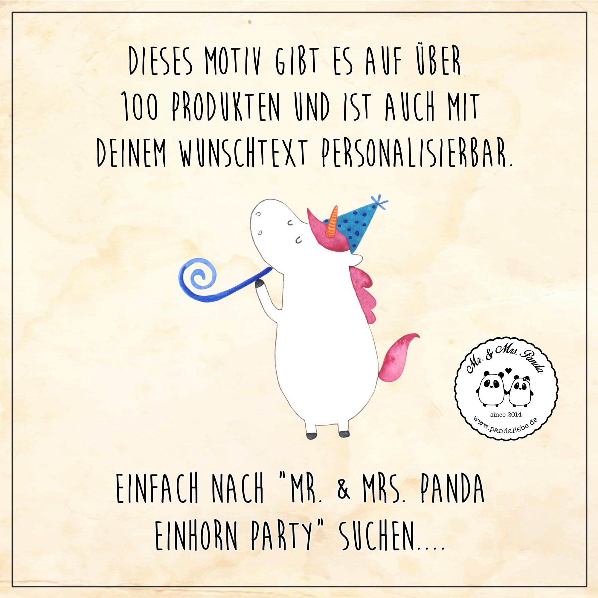Mr. & Mrs. Panda Fußmatte selbst gestalten Einhorn Party 40 x 60 cm - Personalisierte Geschenke, Unicorn, Fussmatte personalisiert, Konfetti, Alkohol, personalisierbar, Disco, mit Namen, Individuelle