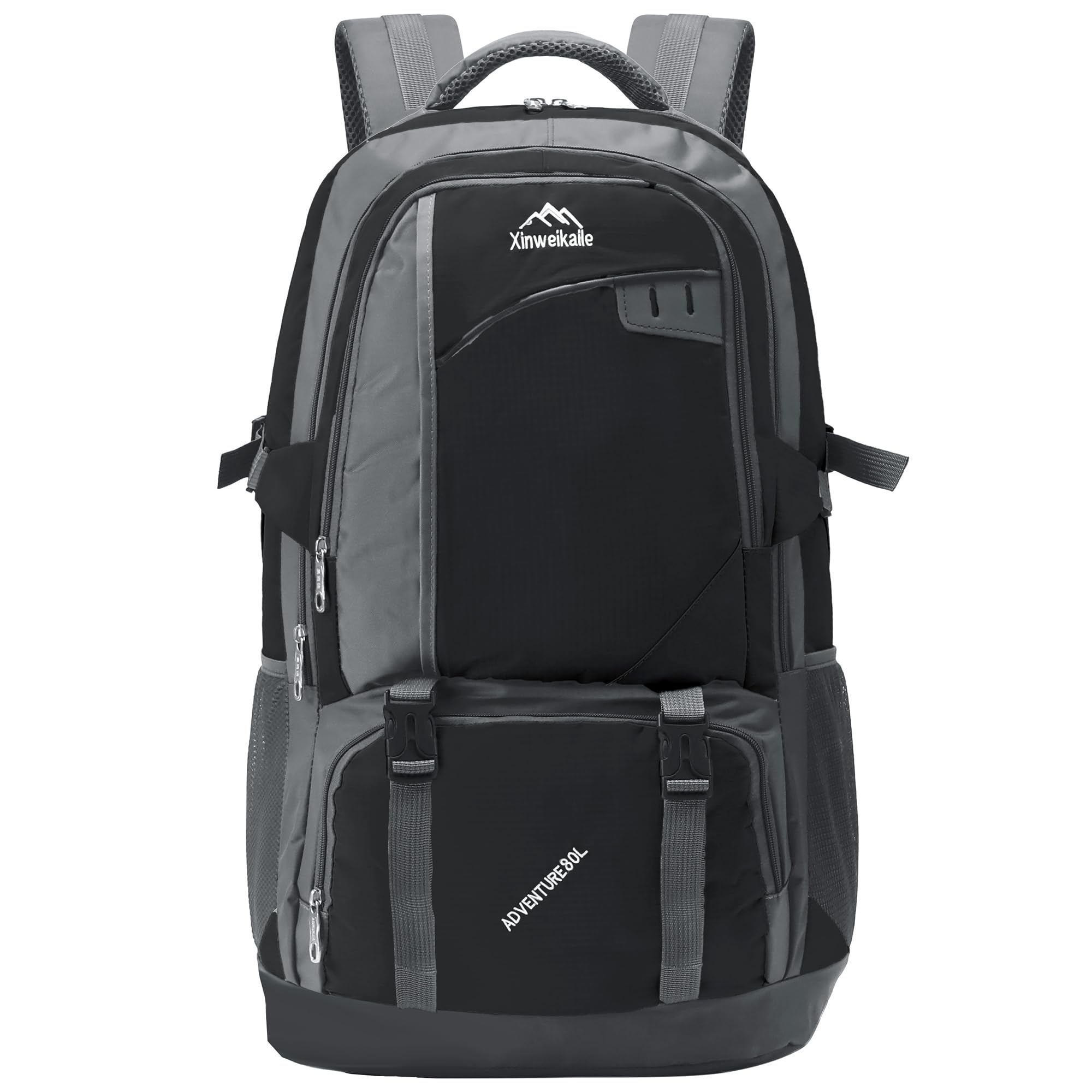 NTUOCAW 80L Hiking Backpack Large Camping Rucksack for Men Women Lightweight Waterproof Travel Backpack Black Trekking Backpack for Outdoor Sports Cycling Climbing Mountaineering